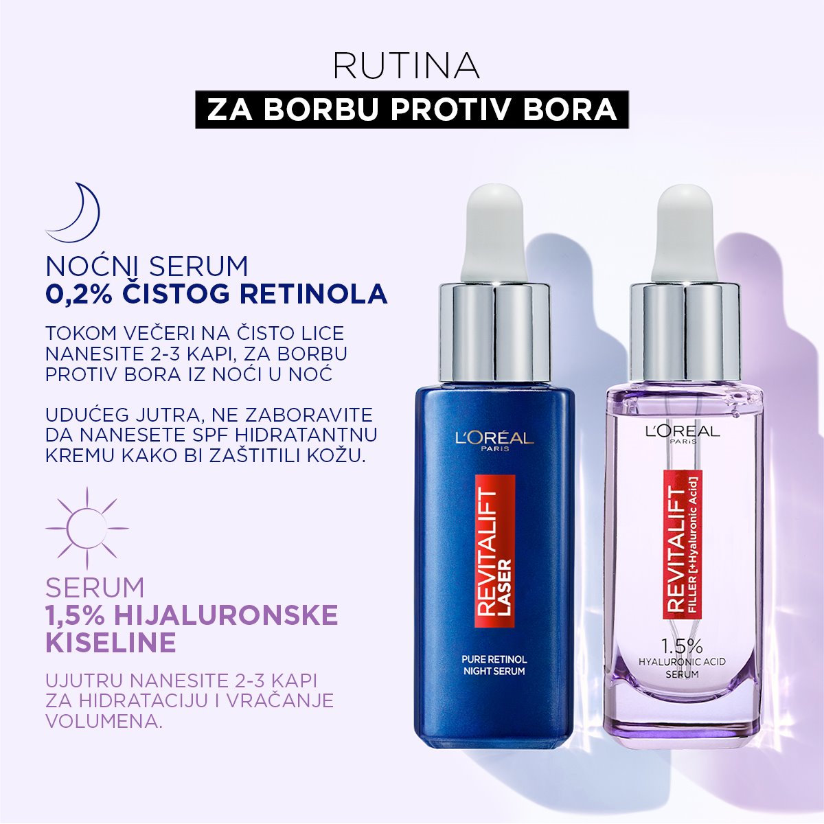 Loreal Revitalift Laser i Filler serumi su najmoćnije formule retinola.