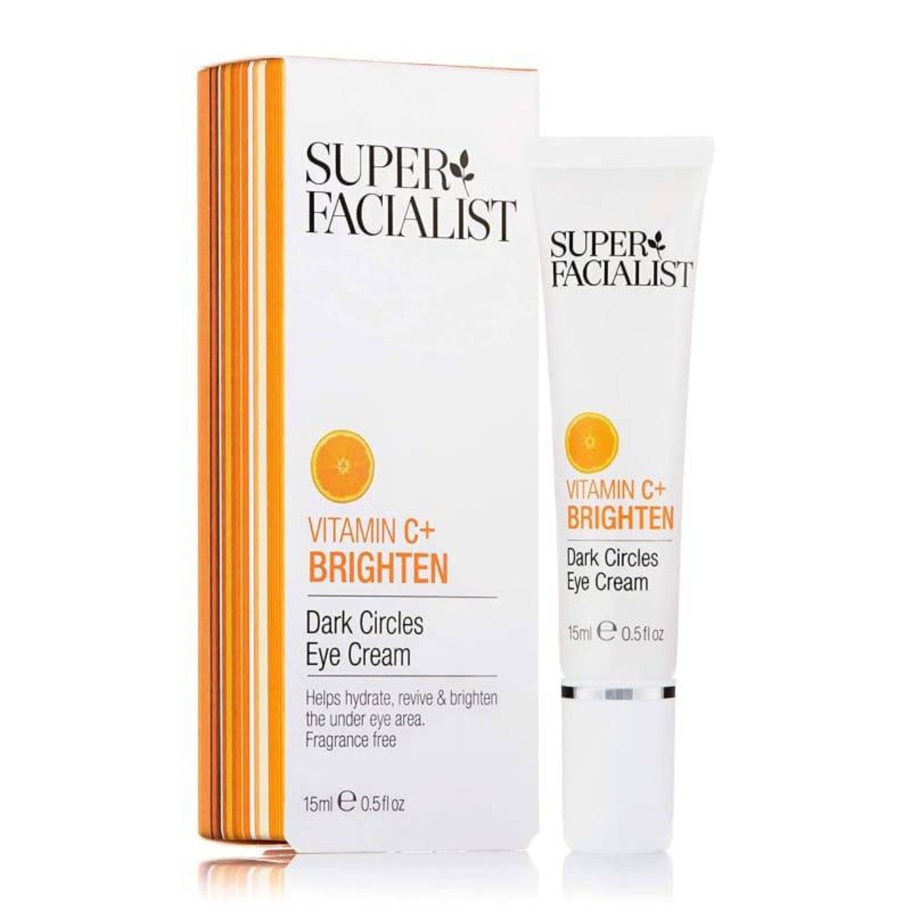 SUPER FACIALIST Vitamin C + Brighten Dark Circles Eye Cream sadrži vitamin C.