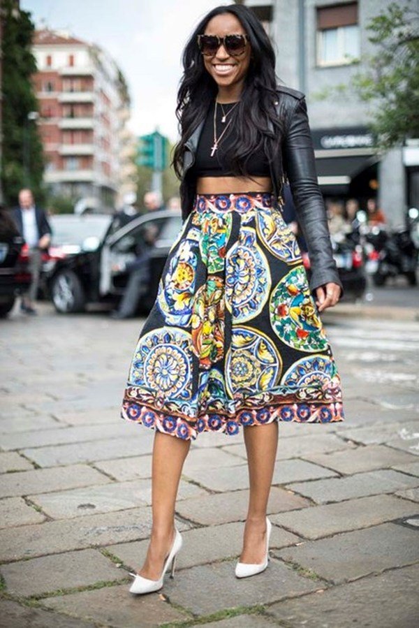 Street style trend: Midi-suknja