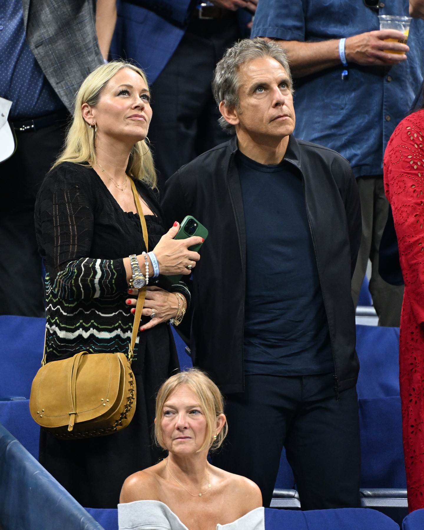 Ben Stiller i Christine Taylor na US Openu