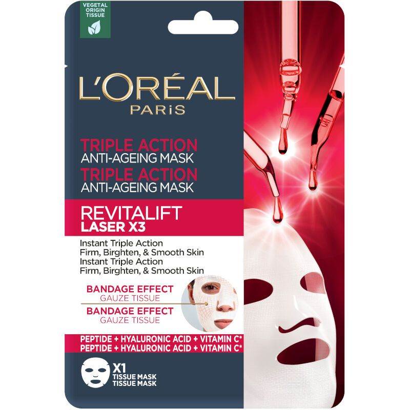 Revitalift Laser X3 triple action maska za lice u maramici.