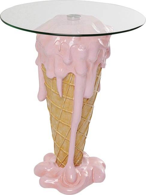 Stočić koji umesto nogara ima oblik sladoleda.