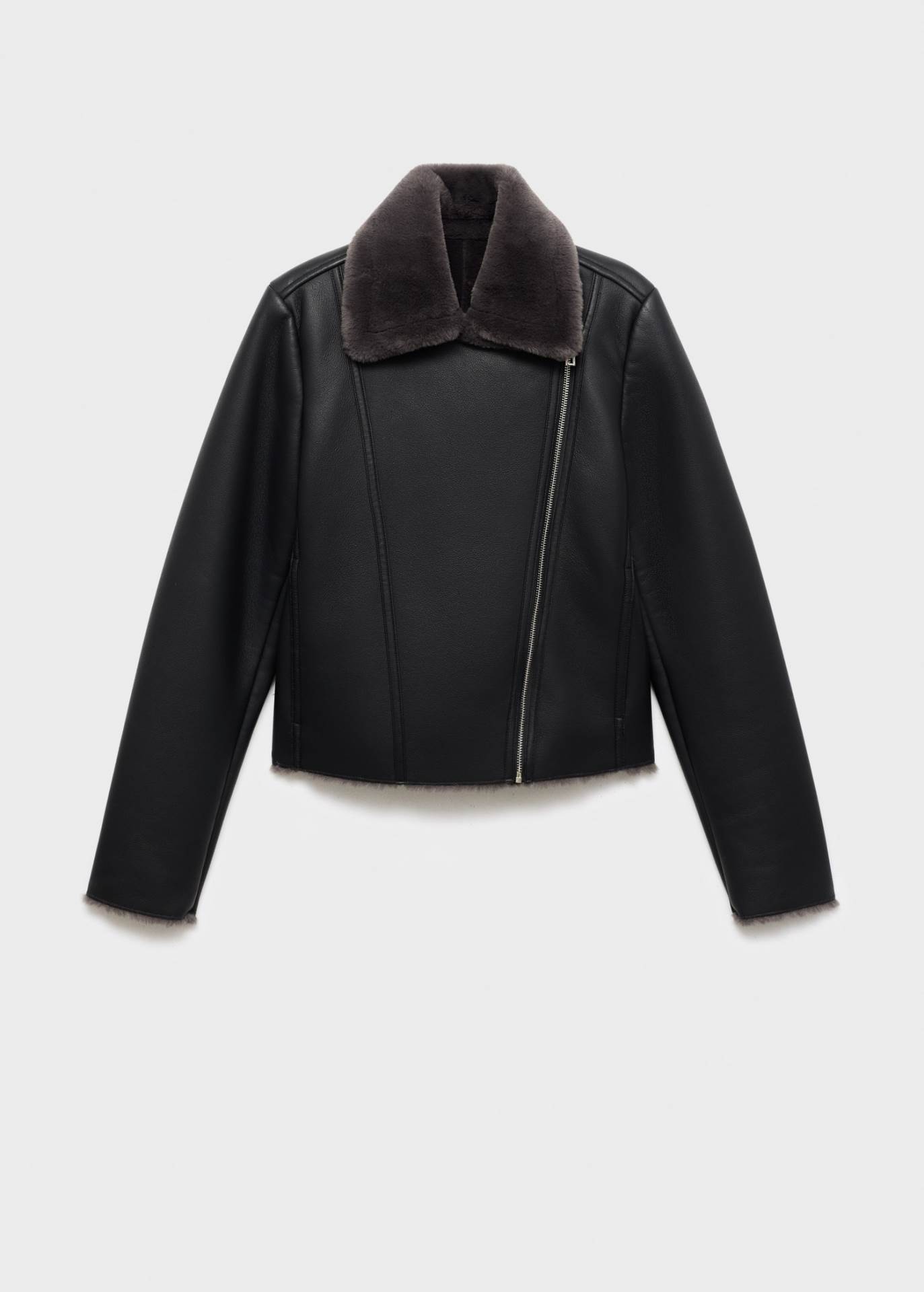 Bajkerska jakna od veštačkog krzna.