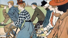 ilustracija ljudi kako voze bicikl
