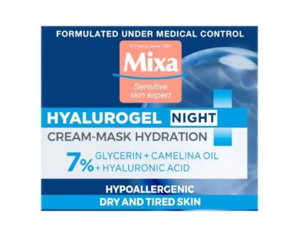 Mixa Hyalurogel noćna krema za lice daje koži obnovljen izgled.