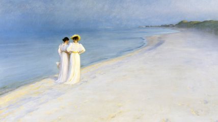 umetnička slika s devojkama na plaži