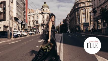 Devojka u crnoj venčanici na ulicama Beograda - Kampanja Dok nas smrt ne rastavi.