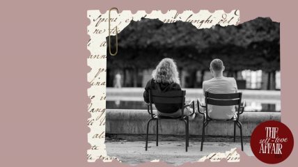 Ilustracija dvoje ljudi koji sede.