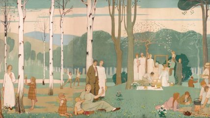 Ilustracija ljudi u prirodi.