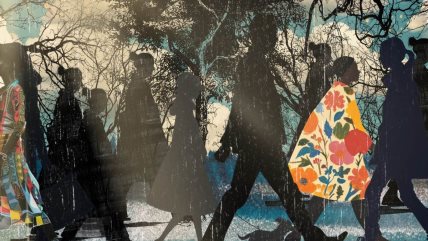 Ilustracija ljudi koji šetaju.