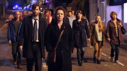 Scena iz serije Broadchurch u kojoj glumica Olivia Colman tumači glavnu žensku ulogu.