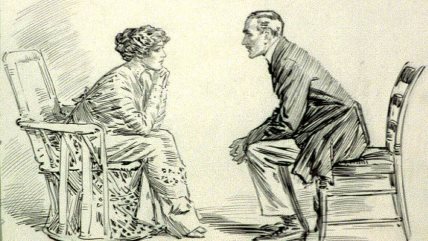 Ilustracija muškarca i žene.