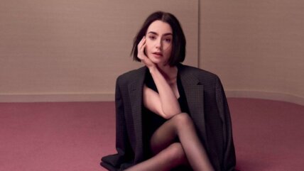 Glumica Lily Collins sa blunt bob frizurom u Calvin Klein kampanji za proleće 2025.