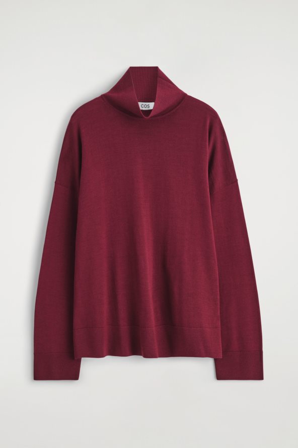 COS funnel neck crveni džemper.
