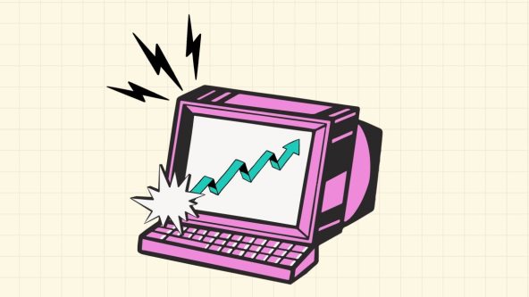 Ilustracija starog kompjuterskog monitora.