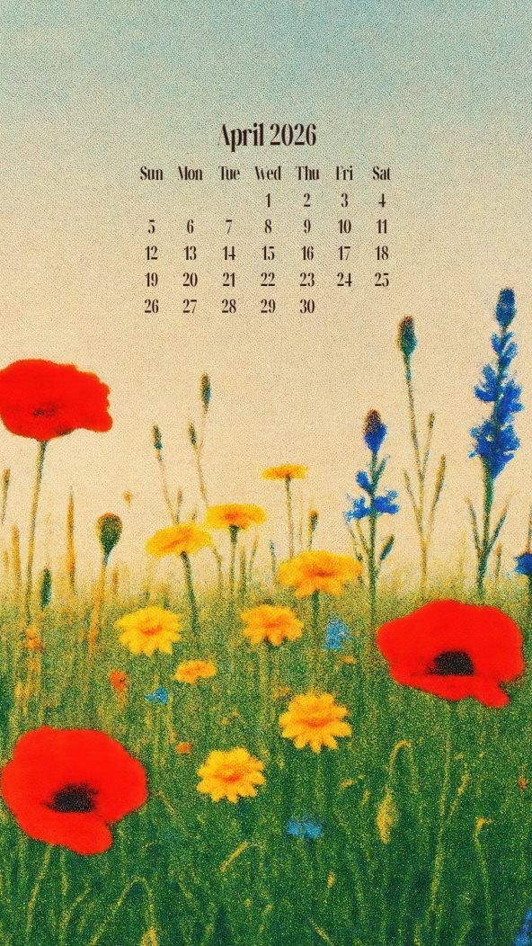 Strana kalendara za april 2026. godinu.
