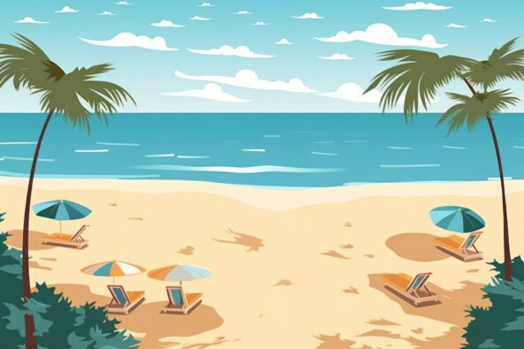 ilustracija plaže